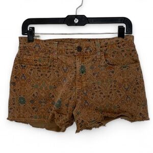Joe’s Jeans Tan Boho Print Frayed Hems Shorts